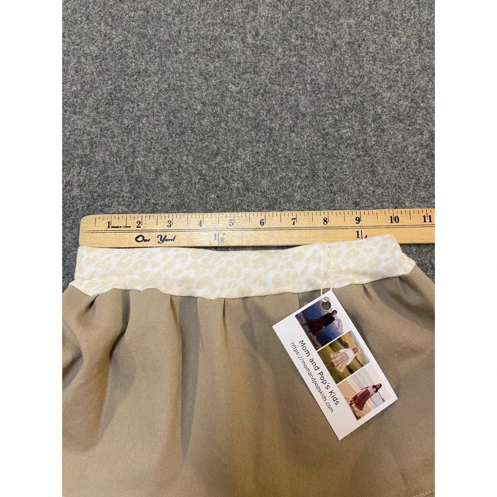 Girls Midi Mom and Pop's Kids Skirt Size 6 Brown Western Upcycled Cotton Twill